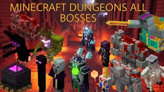 Minecraft Dungeons  All Bosses [upl. by Lraed]