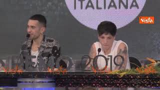 Sanremo 2019 il vincitore Mahmood quotPolemiche sui migranti Io sono italiano al 100quot [upl. by Liagibba176]