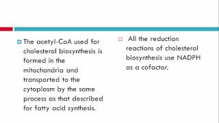 Biochemistry Lecture14 Cholesterol Biosynthesis [upl. by Kali]