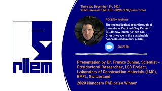 The technological breakthrough of Limestone Calcined Clay Cement LC3 by Dr Franco Zunino [upl. by Caspar]