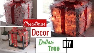 CHRISTMAS LIGHTED quotGIFT BOXESquot DECOR DOLLAR TREE DIY CHRISTMAS 2018 [upl. by Terrijo]