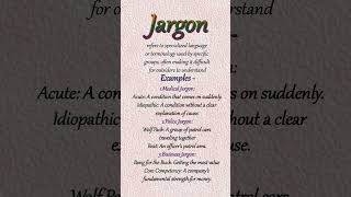 Jargon Meaning and Examples jargon english vocabulary shorts shortvideo [upl. by Rech]