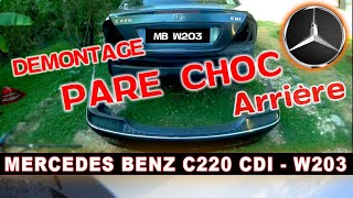 DEMONTAGE PARE CHOC ARRIERE MERCEDES C220 W203 [upl. by Rock725]