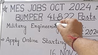 MES jobs Oct 2024 apply online before Age limit [upl. by Deery]