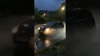 More stormy weather the scene in Dunstable Rd in Luton 60 mm of rain today average is 45 mm a month [upl. by Nereus]