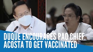 Duque encourages PAO chief Acosta to get vaccinated [upl. by Nirat502]