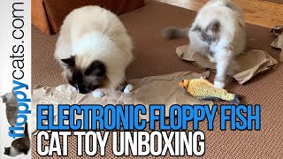 Flapping Fish Cat Toy  Floppy Fish Electronic Cat Toy Unboxing [upl. by Haorbed]