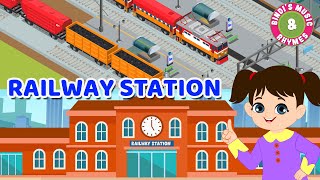 Railway Station  Down at the Station Nursery Rhyme for kids  Bindis Music amp Rhymes [upl. by Tuinenga860]