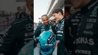 George Shows Lewis His Special Helmet 🥹 [upl. by Nlyak]