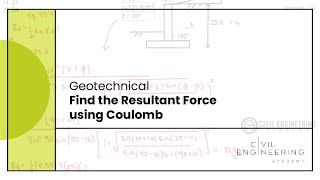 Civil PE Exam  Geotech  Find the Resultant Force using Coulomb [upl. by Onitsirc]