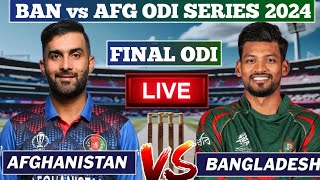 🔴 LIVE  Afghanistan vs Bangladesh 3RD ODI 2024 AFG vs BAN live Match amp Commentary [upl. by Coppock212]