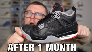 UPDATE AFTER WEARING JORDAN 4 BRED REIMAGINED EVERY DAY FOR 1 MONTH Pros and Cons [upl. by Valdas]