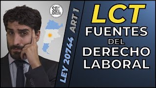 ⚖️Fuentes del Derecho Laboral en 15 min⚖️Art 1 Ley 20744 Ley de Contrato de Trabajo ARGENTINA LCT⚖️ [upl. by Cele]