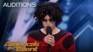 Oliver Graves Gothic Comedian Slays Hilarious Set Gets Emotional  Americas Got Talent 2018 [upl. by Adnilg]