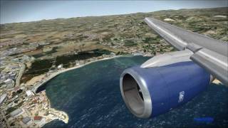 FSX HD Boeing 757 Ibiza landing max graphics 1080p [upl. by Aloz]