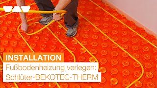 Fußbodenheizung verlegen SchlüterBEKOTECTHERM Noppensystem [upl. by Eileek825]