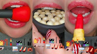 ASMR Eating EDIBLE MAKEUP HANDBAG amp SHOE FONDANT 먹방 [upl. by Niar]