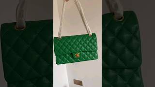 Chanel Classic Flap CF Chain Bag Green chanelbag chanel chanelcf chanelclassicbag green [upl. by Jade]