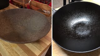 Restoring A Cast Iron Wok [upl. by Dehnel]