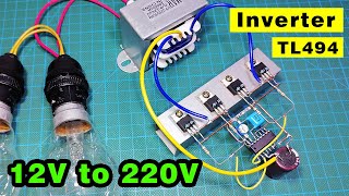 How to make a Powerful Inverter 12V DC to 220V AC using TL494 Irfz44 [upl. by Eniledgam54]