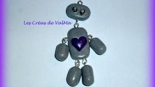 Tuto Fimo Pantin Gris Coeur violet Polymer Clay Tutorial [upl. by Jerrine]