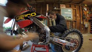 How To V Force 3 Reeds Install on 2001 CR250 [upl. by Atilol899]