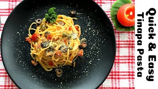 Quick and Easy Tinapa Pasta  Smoked Fish Pasta ala Puttanesca [upl. by Noryv]