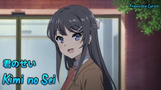 『Lyrics AMV』 Seishun Buta Yarou wa Bunny OP Full  Kimi no Sei  the peggies [upl. by Nasia]