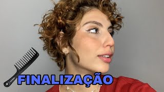 FINALIZAÇÃO ATUALIZADA PARA CABELO CACHEADO CURTO corte pixie [upl. by Ravilob]