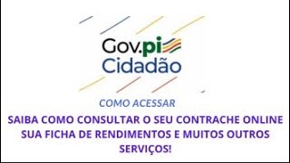 COMO ACESSAR O GOVPI CONTRACHEQUE [upl. by Wills]