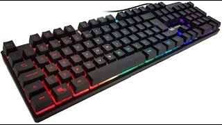 TECLADO GAMER SEMI MECANICO RGB 9 CONFIGURAÇÕES DE LED  FREEFIRE [upl. by Kreit]