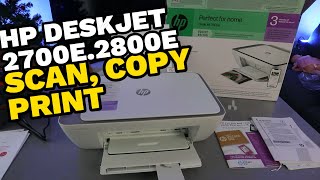 How To Print Scan Copy With HP Deskjet 2700e2800e All In One Printer Review [upl. by Nikolaus]