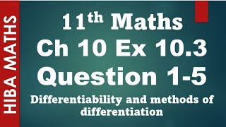 11th maths chapter 10 exercise 103 question 15 differentiability and methods of differentiation [upl. by Thomasin809]