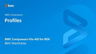 BMC Compuware FileAID for RDX  Profiles [upl. by Anderson]