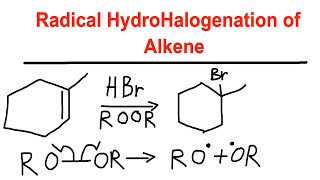 Radical Hydrohalogenation of Alkene  AntiMarkovnikov  Organic Chemistry [upl. by Bettine]