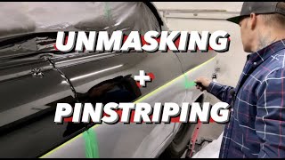 UNMASKING A PAINT JOB  PINSTRIPING THE TWO TONE EDGE [upl. by Demmer]