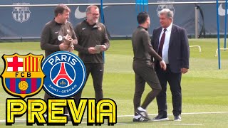 ENTRENAMIENTO PREVIO FC BARCELONA v PSG [upl. by Rey506]