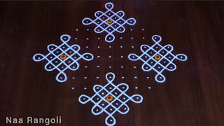 Diwali special melikala muggulu 🪷simple festival rangoli design 🪷13×1dots naarangoli  Naa Rangoli [upl. by Dorrehs]