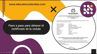 Paso a paso para obtener el certificado de la cedula [upl. by Keith]