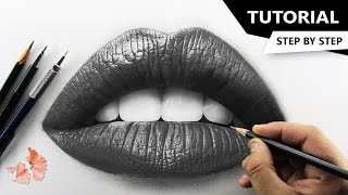 How to Draw Realistic LIPS  Tutorial for BEGINNERS [upl. by Akialam]