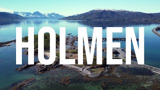 Utegudstjeneste Holmen Dyrøy Troms Norway from Above DJI Mini 2  4K24  Drone Video [upl. by Enitsuga]