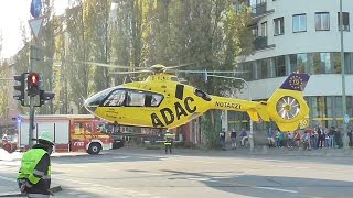 Christoph 15 in München LandungStart auf Münchner Goetheplatz  Absperrung durch BFPolizei [upl. by Hobey899]