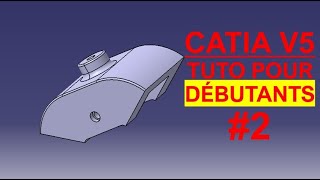 CATIA V5 I TUTO POUR DÉBUTANTS I Fonctions Nervure Trou Symétrie 2 CAO Tutoenfrançais Catiav5 [upl. by Salsbury107]