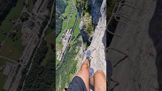 Mürren Via FerrataAmazing View mürren viaferrata switzerland lauterbrunnen climbing shorts [upl. by Atiuqer681]