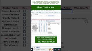 Track Attendance Easily with Checkboxes in Excel 📊✅excel dataanalytics shorts video viralvideo [upl. by Ikceb]