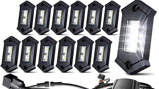 LEDMIRCY R3 Pure White Rock Lights Kit with Rocker Switch Wire Harness 12PCS [upl. by Dailey]