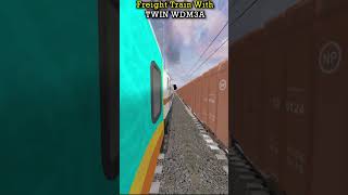 Freight Train With twin wdm3a  Microsoft Train Simulator youtube shorts msts [upl. by Wandie]