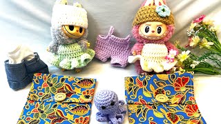 Five Stones Game or labubu Labubu New Clothes crochet [upl. by Fidellia]