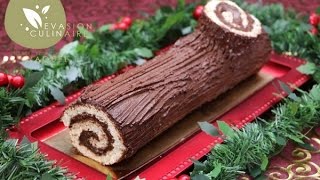 Bûche au chocolat de Noël facile Biscuit roulé  Evasion Culinaire by Naouel [upl. by Hyacinth]