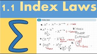 11 Index laws Pure 1  Chapter 1 Algebraic expressions [upl. by Ekrub577]